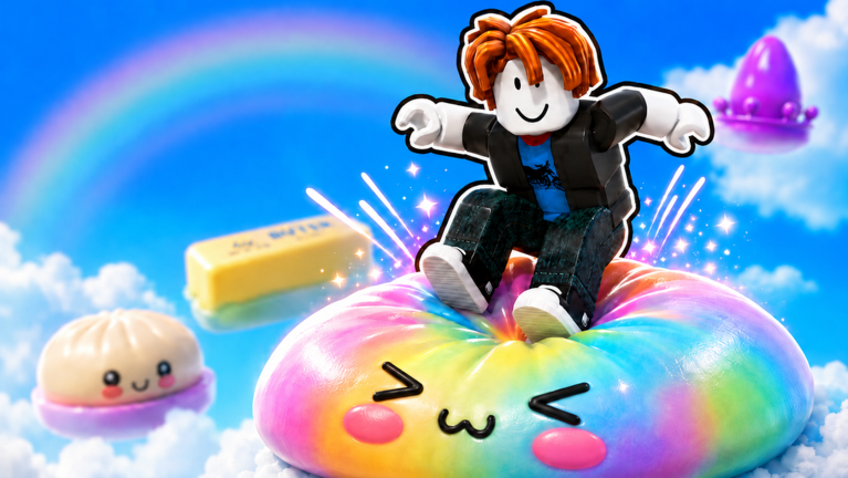 Squishy Ball Tower Roblox climb with butter and a rainbow squishy